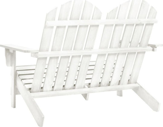 Outdoor-Stuhl Hölzernes Adirondack White 119.5x85.5x89.5εκ.