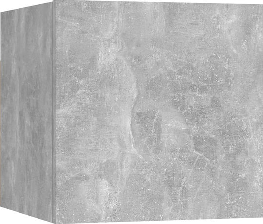 Wall Living Room Cabinet Made of Particle Board Grey 100x30x30cm