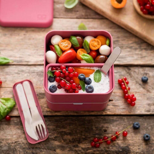 Monbento Кутия за обяд Пластмаса Розов Подходяща за микровълнова фурна 850мл 1бр