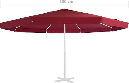 vidaXL Burgundy Replacement Umbrella Fabric Diameter 5m