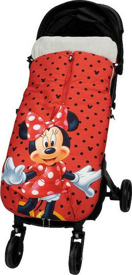 Interbaby Minnie Universal Husa Pentru Cărucior Roșie Cu Căptușeală Din Catifea 105x110cm