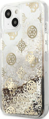 Guess Peony Liquid Glitter Plastic Back Cover Gold (iPhone 13 mini)