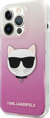 Karl Lagerfeld Choupette Head Plastic Back Cover Pink (iPhone 13 Pro Max)