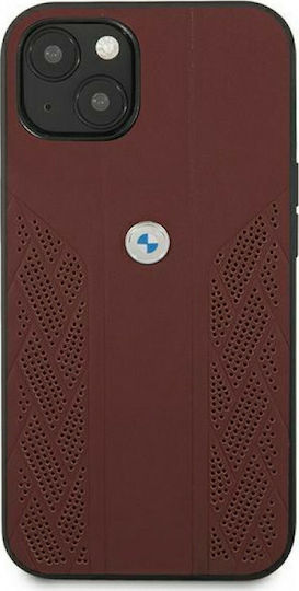 BMW Leather Curve Perforate Back Cover Δερμάτινο / Πλαστικό Κόκκινο (iPhone 13)