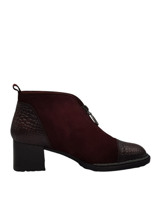 Hispanitas Suede Women's Ankle Boots Burgundy