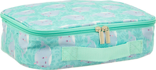 Sass & Belle Alma Narwhal School Insulated Hand Lunch Bag Turquoise 20 x 8 x 25cm
