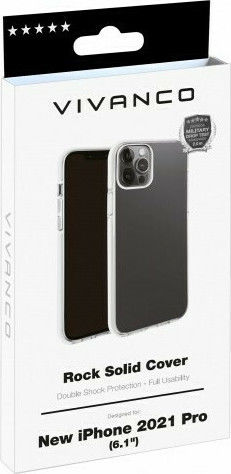 Vivanco Rock Solid Umschlag Rückseite Silikon Transparent / White (iPhone 13 Pro)