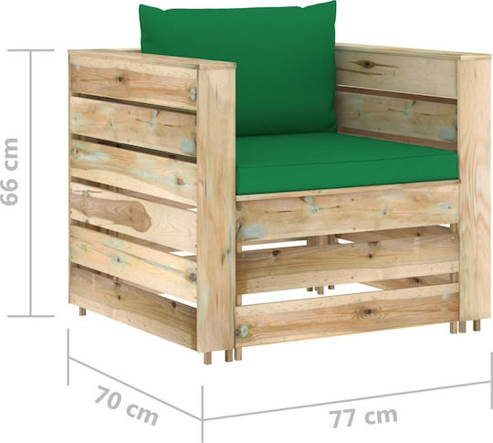 Garten- und Outdoor-Möbelsets für kleinen Raum 2 Stück Grün mit Kissen