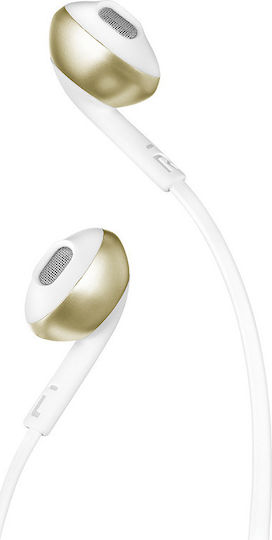 JBL T205BT Earbud / In-ear Bluetooth Handsfree Ακουστικά Χρυσά