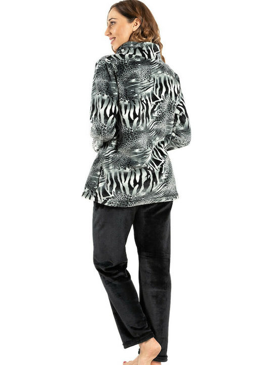 Koyote Set Winter Women's Pajamas Grey Animal