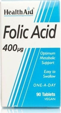 Health Aid Acid Folic Βιταμίνη για την Υγεία του Νευρικού Συστήματος 400mcg 90 ταμπλέτες