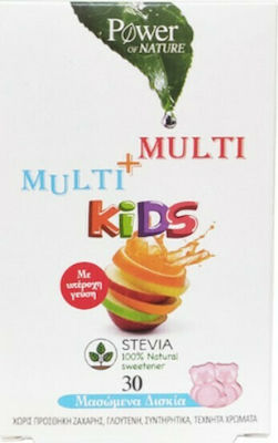 Power Of Nature Multi Kids Stevia Vitamin für Energie & Unterstützung des Immunsystems Erdbeere 30 Kautabletten