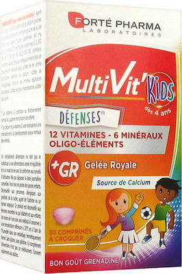 Forte Pharma MultiVit Kids Vitamina pentru Energie & Întărirea Sistemului Imunitar 30 tablete masticabile