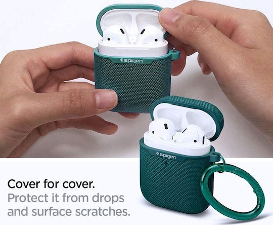 Spigen Urban Fit Silicone Case with Keychain Green for Apple AirPods