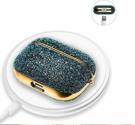 Kingxbar Crystal Fabric Husă în culoarea Albastru pentru Apple AirPods Pro