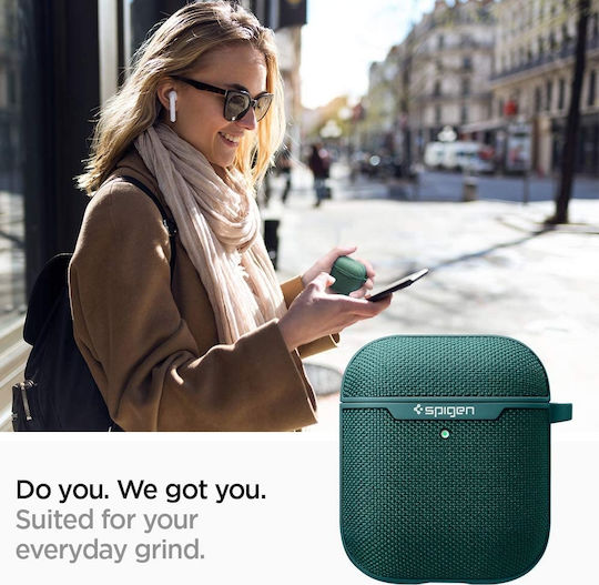 Spigen Urban Fit Silicone Case with Keychain Green for Apple AirPods