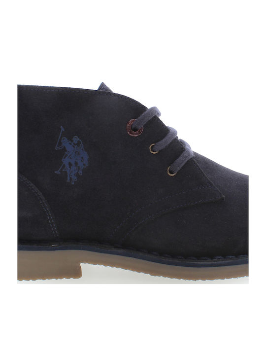 Must Suede Navy Μπλε Ανδρικά Μποτάκια
