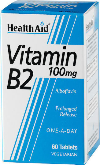 Health Aid B2 Βιταμίνη για την Υγεία του Νευρικού Συστήματος 100mg 60 ταμπλέτες