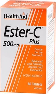 Health Aid Ester-C Plus Vitamin for Immune System Boost, Skin & Antioxidant Action 500mg 60 tabs