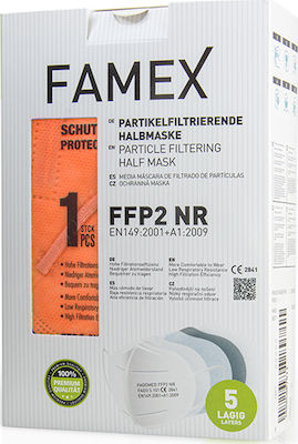 Famex Μάσκα Προστασίας FFP2 Particle Filtering Half NR σε Πορτοκαλί χρώμα 10τμχ