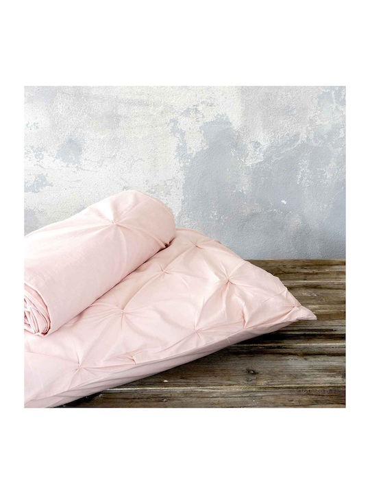 Nima Arcata Super Double Cotton Duvet Cover Set with Pillowcases 240x260 Dusty Pink