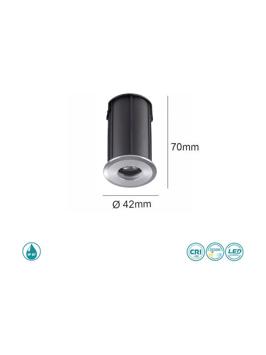 SoleLuce Außenstehlampen Spot IP67 Silber