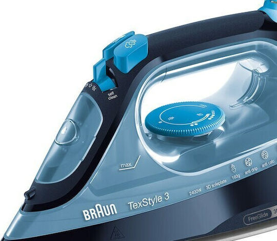 Braun TexStyle 3 SI 3050 Σίδερο Ατμού 2400W με Κεραμική Πλάκα και Συνεχόμενη Παροχή 45gr/min