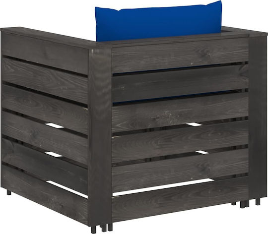 vidaXL Garten- und Outdoor-Möbelsets für kleinen Balkon 2 Stück Grau mit Kissen