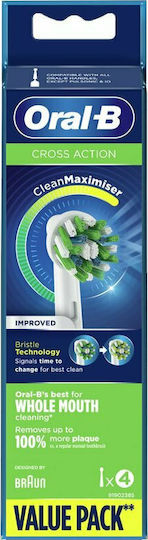 Oral-B CrossAction CleanMaximizer Ανταλλακτικά για Value Pack 4τμχ