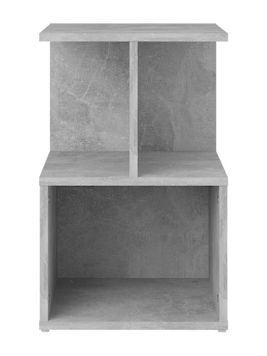 Wooden Bedside Tables Gray Concrete 2 Pieces 35x35x55cm