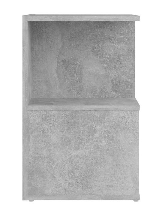 Wooden Bedside Tables Gray Concrete 2 Pieces 35x35x55cm