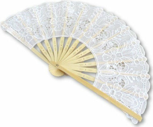 Bridal Fan with Lace 1pcs 22cm