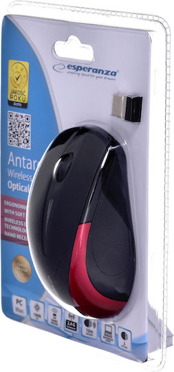 Esperanza EM101 Ασύρματο Mini Ποντίκι Black/Red