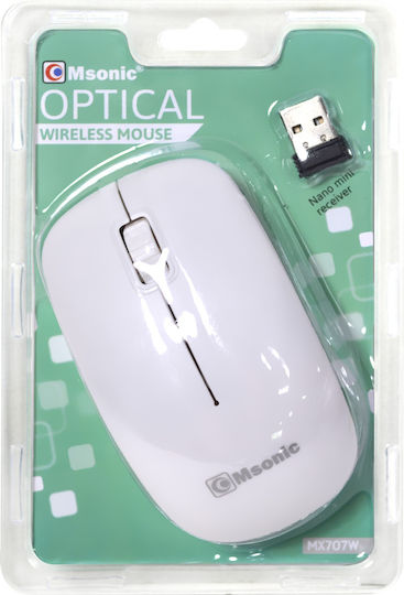 MSonic MX707 Ασύρματο Mini Ποντίκι Λευκό