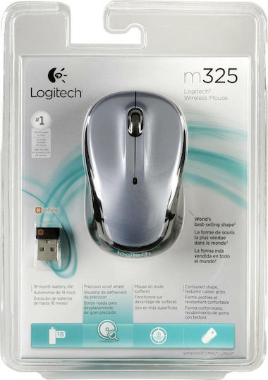 Logitech M325 Kabellos Mini Maus Light Silver