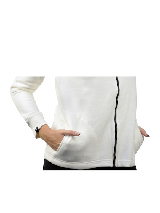 Women's Sweatshirt Jacket Hooded Off White