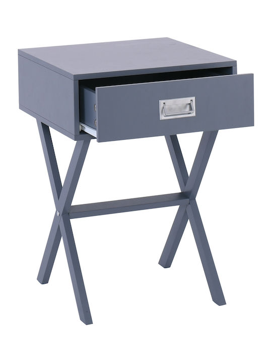Wick Wooden Bedside Table Gray 40x40x55cm