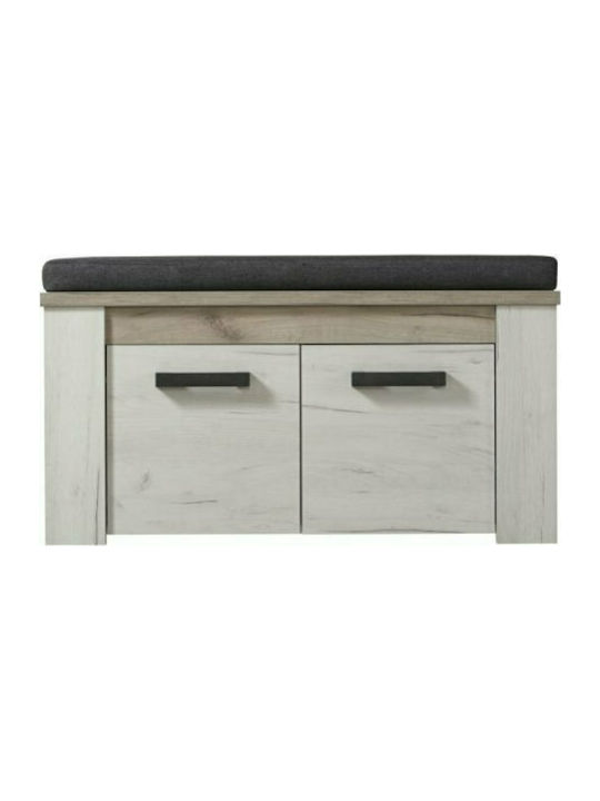 Kent Kom 2K Entry Furniture with Shoe Rack & Bench White / Grey 91x36.5x45cm