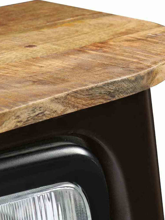 Console Table of Solid Wood & Metal Σκούρο Γκρι / Ξύλο Μάνγκο L108xW30xH72cm