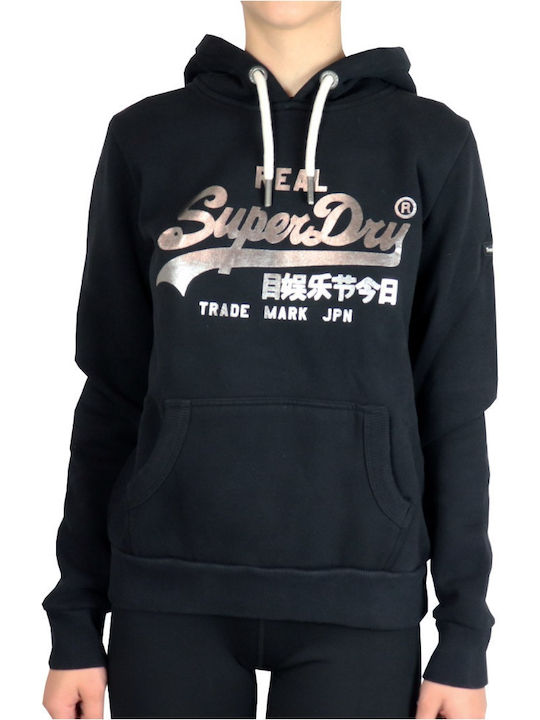 Vl Boho Sparkle Long Women's Sweatshirt Hooded Black