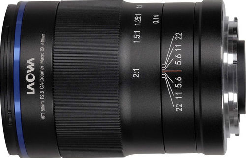 Laowa Crop Camera Lens Venus Optics 50mm f/2.8 2X Ultra APO Telephoto / Macro for Micro Four Thirds (MFT) Mount Black