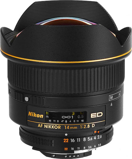 Nikon Full Frame Φωτογραφικός Φακός AF Nikkor 14mm f/2.8D ED Wide Angle για Nikon F Mount Μαύρος