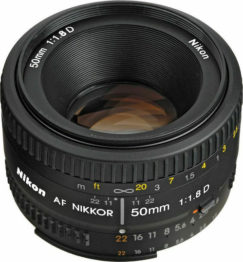 Nikon Full Frame Φωτογραφικός Φακός AF Nikkor 50mm f/1.8D Σταθερός για Nikon F Mount Μαύρος