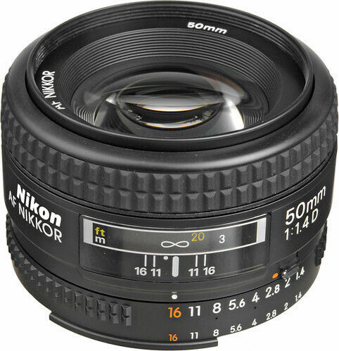 Nikon Voller Rahmen Kameraobjektiv AF Nikkor 50mm f/1.4D Festbrennweite für Nikon F Mount Black