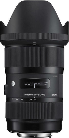 Sigma Crop Obiectiv Foto 18-35mm F1.8 DC HSM Zoom cu unghi larg pentru Montura Canon EF Black