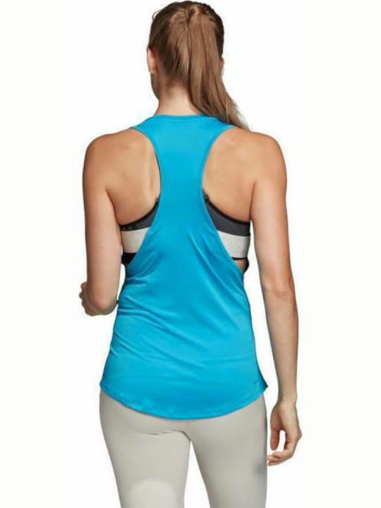 Adidas Damen Sportlich Bluse Ärmellos Hellblau