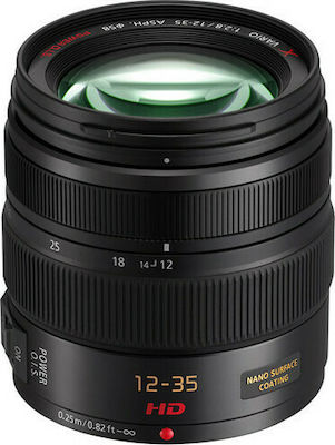 Panasonic Crop Φωτογραφικός Φακός Lumix G X Vario 12-35mm F2.8 ASPH Power O.I.S. Wide Angle Zoom για Micro Four Thirds (MFT) Mount Black