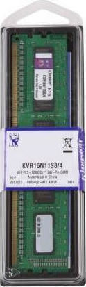 Kingston 4GB DDR3 RAM με Ταχύτητα 1600 για Desktop
