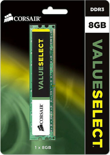Corsair Value Select 8GB DDR3 RAM cu Viteză 1600 pentru Desktop