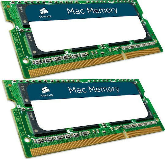 Corsair Mac Memory 16GB DDR3 RAM mit 2 Modulen (2x8GB) und Geschwindigkeit 1600 für Laptop